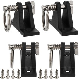 VTurboWay 4 Pack Marine Grade Nylon Bimini Top 90°Plastic Deck Hinge with Pin and Ring, 316 Stainless Steel, Free Installation Screws