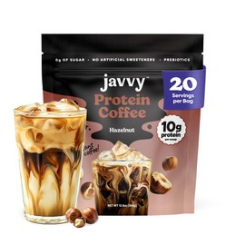 Hazelnut Protein Iced Coffee - Premium Whey Protein & Instant Iced Coffees - 100% Natural Cold Brew Coffee - Zero Artificial Flavors & Sweeteners, 80 mg Caffeine Per Serving, 0g of Sugar, 20 Servings
