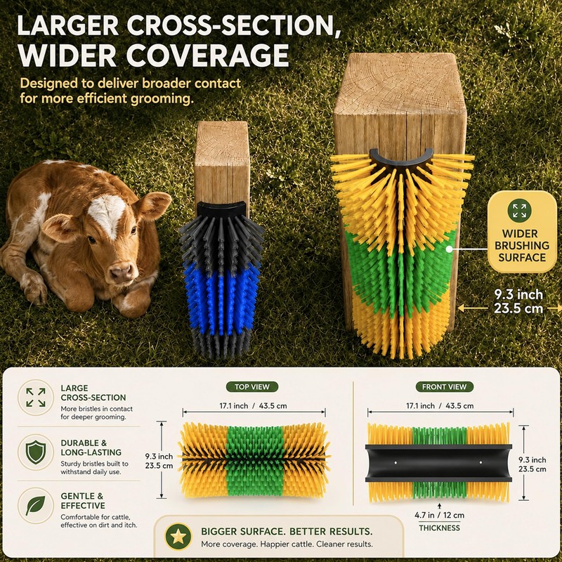Bionic Curve Livestock Scratching Brush for Cattle, Cows, Goats, Horses