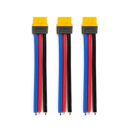 Amass MR60 12AWG LiPo Pigtail w/Protective Sleeve - Female (3Pcs) - 10cm