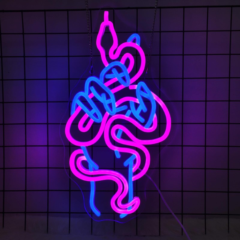 Whfobfe Snake Neon Sign Led Neon Light Neon Signs for