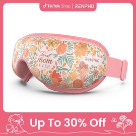 RENPHO Eyeris 1 Eye Massager with Heat, Mothers Day Gifts Smart Eye Mask with Bluetooth Music Birthday Gifts for Women Men, Eye Care Device:_Orange