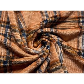 Double Sided Super Soft Cuddle Fleece Fabric Material Tartan Caramel 1MTR