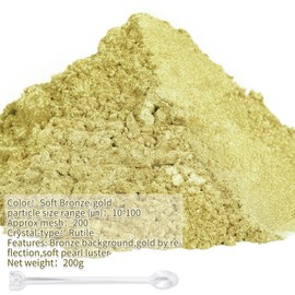 CHANGTIKEJI Mica Powder,7.05OZ（200g）,Soft Bronze-Gold Mica Powder Pigment for Epoxy Resin，Lip Gloss，Car Paint，Dye，Soap Making，Nail Polish,Epoxy Resin,Candle Making,Bath Bombs