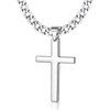 Ovfovy 925 Sterling Silver Cross Necklace for Men Women, 5mm