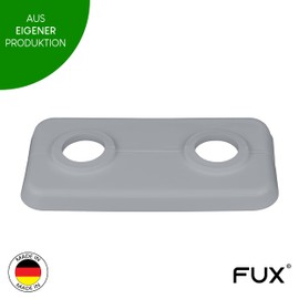 FUX 1 Piece Double Heating Pipe Rosette 12 mm - 21.3 mm, 2-Piece Heating, Pipe Cover, Cover Rosettes, Trim, Radiator Rosettes, Polypropylene in Special Colours (15 mm, RAL 7040)