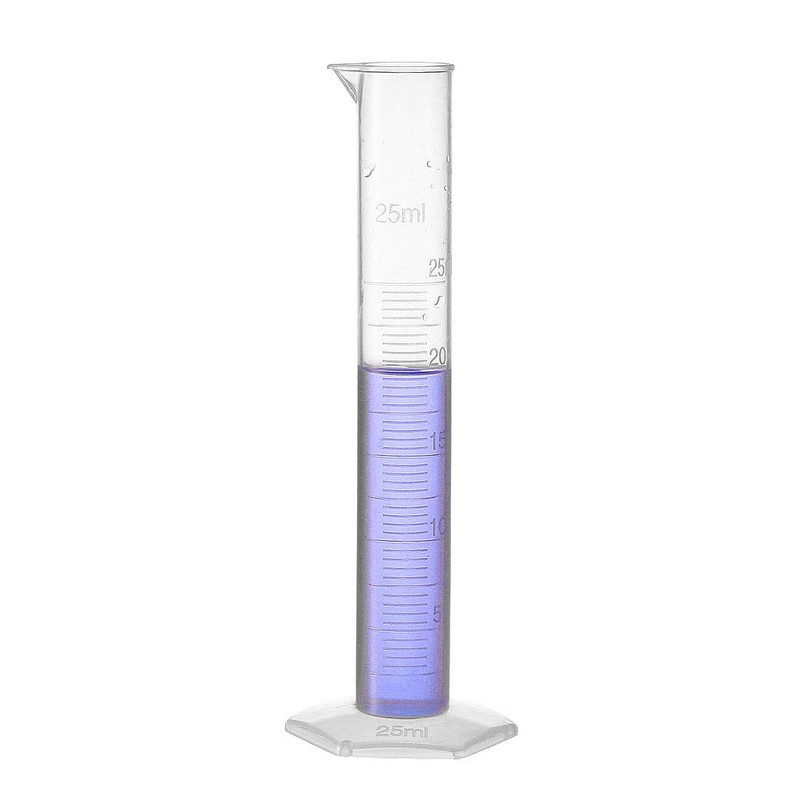 Sourcingmap Plastic Graduated Cylinder, 25ml Measuring Cylinder, Science Test Tube
