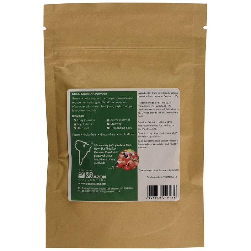 Three Packs of Rio Trading GoGo Guarana Powder 50g