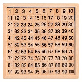 MERRYHEART Wooden Montessori Math Hundred Board, Counting to 100 for Kindergarten, 1-100 Number Board for Toddlers, Counting Toy for Math, Montessori Math Game Board with Storage Bag