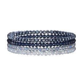 LOCCY Women's Crystal Beads Bracelet Multilayer Stones Bracelet Boho Fashion Jewellery Bracelet Women Black, crystal beads, No Gemstone