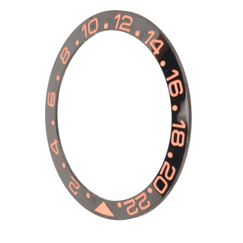 Watch Bezel Insert 38mm Black Base Rose Gold Digit Ceramic