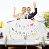 JUST MARRIED Banner Wedding Decorations for Reception Wedding Bunting Photo