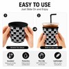 Reusable Ice Coffee Cup Sleeves for Cold Drink 16-32oz(Black Checked