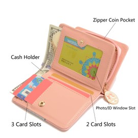 Ecohaso Wallets for Girls Women Purses for Teens Cute Cat Wallet Kitty Pattern Coin Purse Small, Black, S, Casual