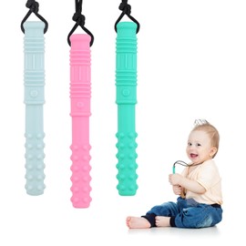 3Pcs Chew Toys for Autistic Children,Sensory Chew Necklace for Kids Adults,Chewy Toys for Autism,ADHD, ASD, SPD, Oral Motor or Anxiety Needs,Oral Motor Chewy Teether,Chew Toys for Kids with Teething