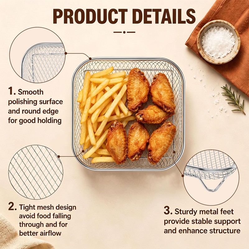 Homikit Air Fryer Rack, 3Pcs Stainless Steel Air Fryer Accessories,