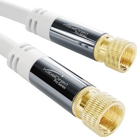KabelDirekt SAT Cable, Coaxial Cable Internet, Satellite Cable White – 3 m – TV Cable / TV Cable with F-Connector, Unbreakable Metal Connector and Multiple Shielded (for Radio, DVB-T2, DVB-C, DVB-S2)