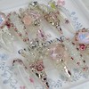 [Premium] Romantic Crystal Rose Handmade Nail Tips - Square M