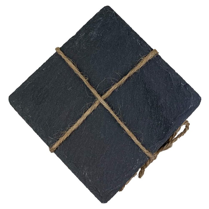 apollo THE HOUSEWARES BRAND Slate Coaster Set 4 Square, 100%