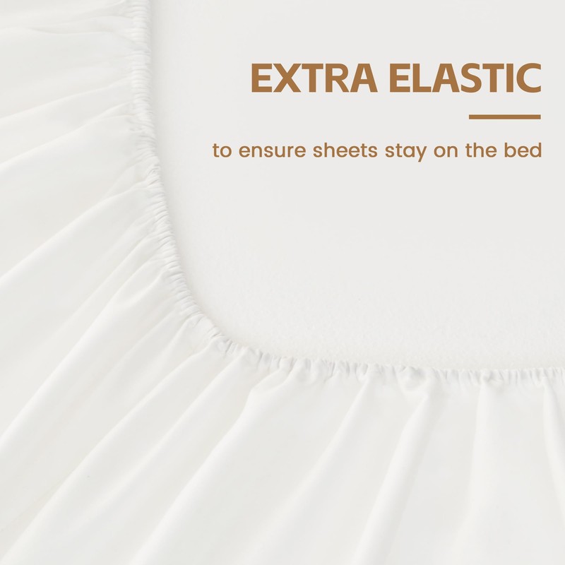 LINENOVA King Single Fitted Sheet Set – 2-Piece Ultra Soft