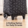 Foldable Shopping Cart Bag with Wheels and Retractable Handle for
