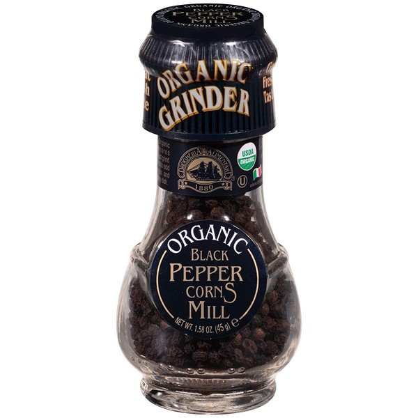 One 1.58 oz Drogheria & Alimentari Organic Black Pepper Corns Mill