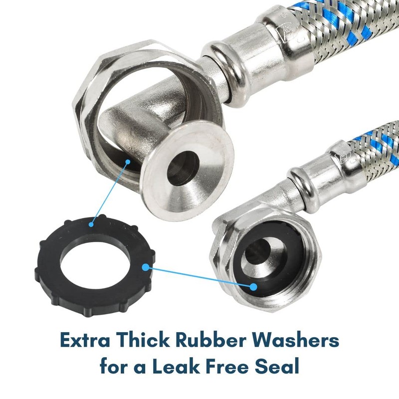Washing Machine Hoses (10FT) - 90° Elbow - OCTAGON Connections