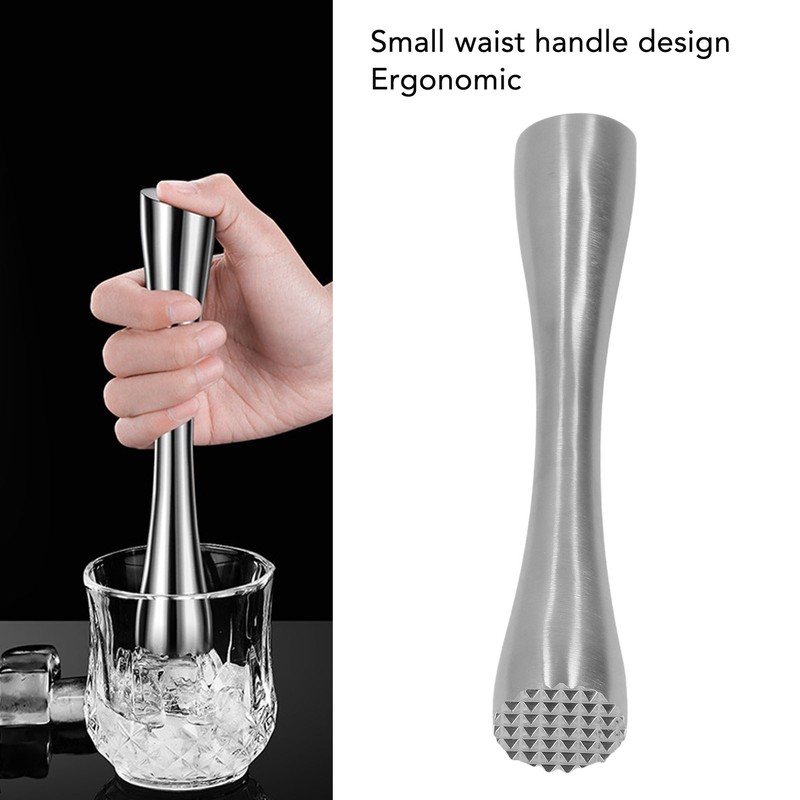 Stainless Steel Cocktail Muddler Food Grade Ergonomic One Piece Forging