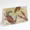 Caroline's Treasures Crab, Shrimp, Oyster Yellow Sky Greeting Cards and