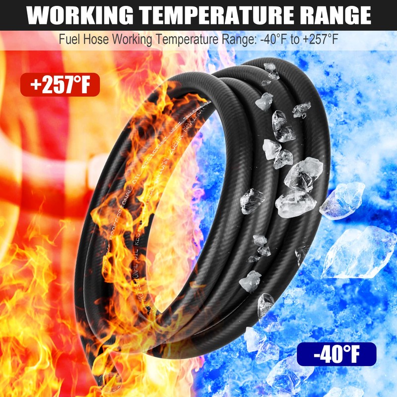 3/8 Inch (10mm) ID Fuel Line Hose 16.4FT NBR Rubber