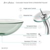 Cascade 16.5" Glass Vessel Sink with Faucet in Clear