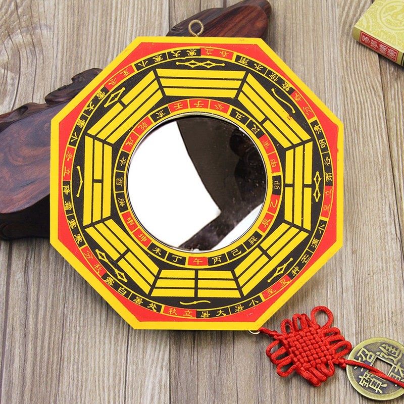 Traditional Chinese Feng Shui Convex, Bagua Mirror for Protection Against