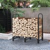 CALIDOLA 4ft Firewood Rack Heavy Duty Indoor Outdoor Firewood Storage