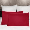 Luxton Set of 2 King Size Pillowcases, Solid Plain Red