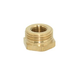Megairon 2pcs 1/8" NPT Male To 3/8" NPT Female Brass Reducer Thread Hex Bushing Brass Threaded Pipe Fitting,Hex Reducing Convert Adapter Pipe Fitting (1/8"*3/8")