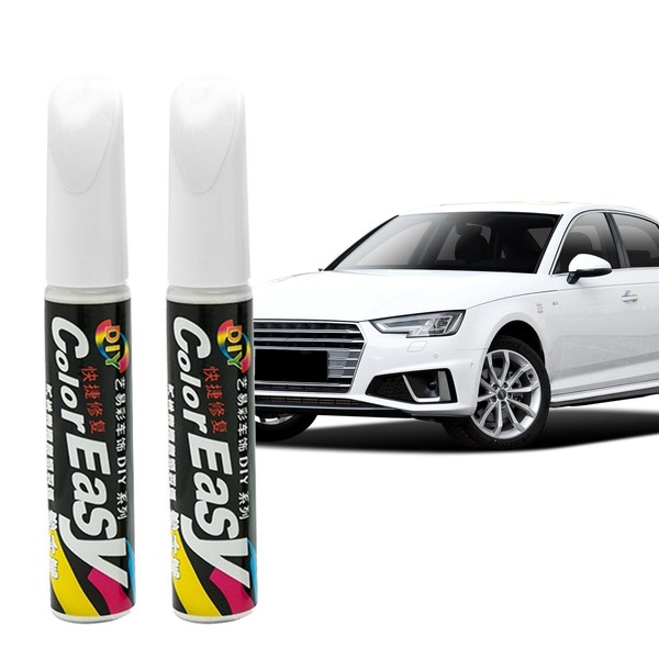 BMHNQ Paint Pen White Pack of 2 Car Paint Pen White Car White Paint Repair Pen Car Paint Pen Car Paint Pen Car Paint Repair Agent (White)