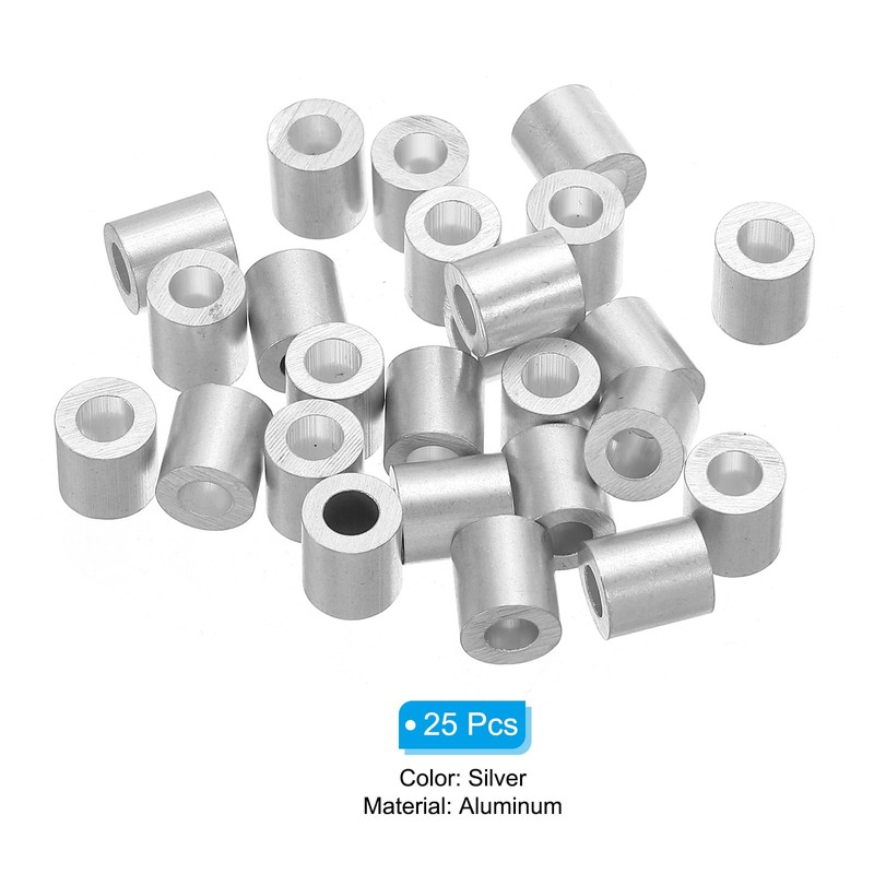 sourcing map 5/32" 4mm Aluminum Crimping Loop Sleeve Single Round