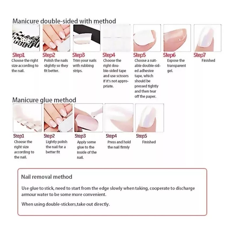 Press on nails uñas adhesivas postizas express Uñas Cortas Postizas