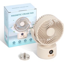 Cruise Magnetic Oscillating Fan with Digital Display, Cruise Ship Approved, Magnetically Attach to Cabin Ceilings and Walls