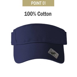 PLAIN GEAR - Sombrero de visera de golf para hombres y mujeres, sombreros de visera para el sol adecuados para tenis y otros deportes, cierre de velcro ajustable, marino, Talla única