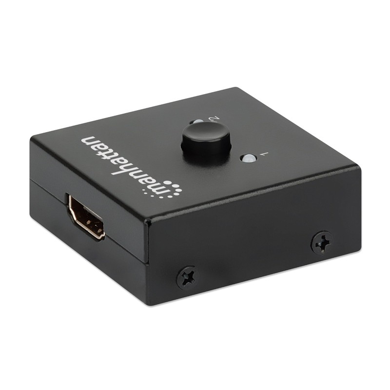 Manhattan Products 4K BI-Directional 2-Port HDMI Splitter/Switch, 4K@30Hz, Manual Selection,