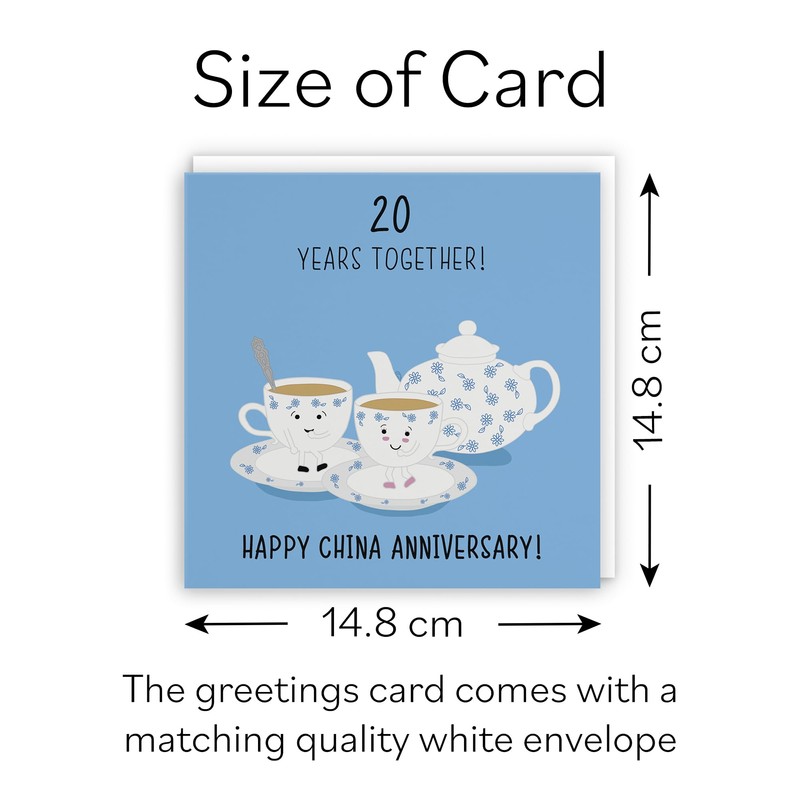 Hunts England - 20th Wedding Anniversary Card - China Anniversary