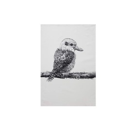 Maxwell & Williams Marini Ferlazzo Tea Towel with Kookaburra Design, 100% Indian Cotton, White, 50 x 70 cm