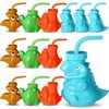 Maxcheck Dinosaur Party Favor Gift Supplies Dinosaur Cups with Straws