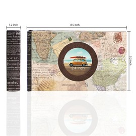 Holoary Photo Album 4x6, Picture Album Holds 50 Horizontal Photos, Memo Writing Area for Each Pocket, Printing Cover Small Photo Book with Front Window, Small Photo Album for Travel Vacation Adventure