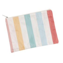 Kulturbeutel mit bunten Streifen, wasserdicht, 28 x 21 x 1 cm, für Strand und Reisen, viele, Klassisch