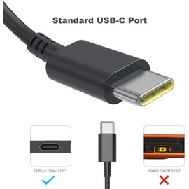 65W Lenovo Laptop Ladekabel USB C für Lenovo ThinkPad T14 T15 L13 L14 L15 E14 E15,X1 Carbon T470 T480 T490 T590 E580 E590 E595 Yoga 7i 9i C740 720 730 720-13ikb C930 C940 C340-11 Laptop Netzteil