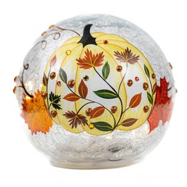 A Cheerful Giver - White Pumpkin Branch - Glass Orb
