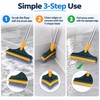 V-Shaped Floor Scrub Brush with Squeegee for Bathroom Cleaning –