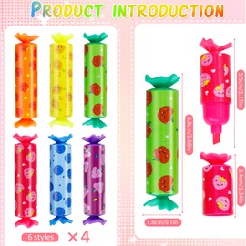 24 Piece Highlighter Set Mini Highlighter Candy Kawaii Marker Pens Girls Highlighter Pen Highlighter Pen Highlighter Small for School Supplies Office Supplies Gifts for Adults Children (6 Colours)